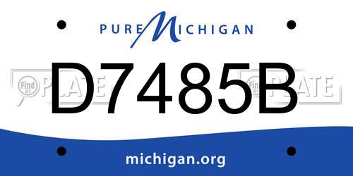 D7485B Michigan License Plate