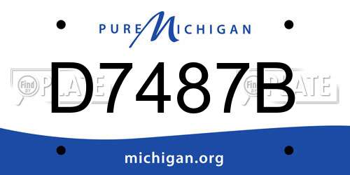 D7487B Michigan License Plate
