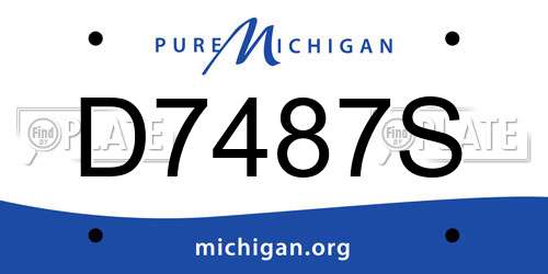D7487S Michigan License Plate