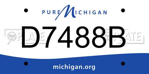 D7488B Michigan License Plate