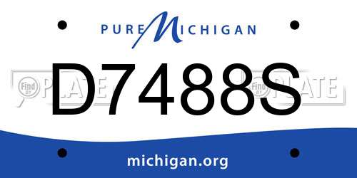 D7488S Michigan License Plate