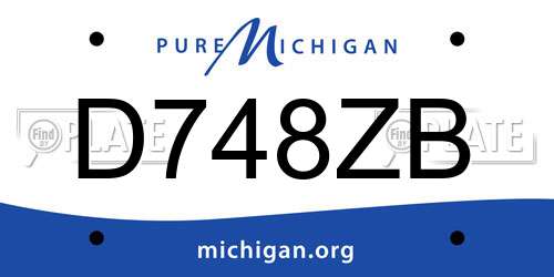D748ZB Michigan License Plate