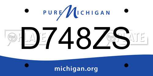 D748ZS Michigan License Plate