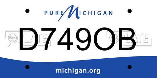 D749OB Michigan License Plate