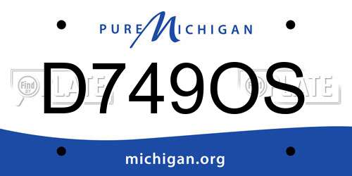 D749OS Michigan License Plate