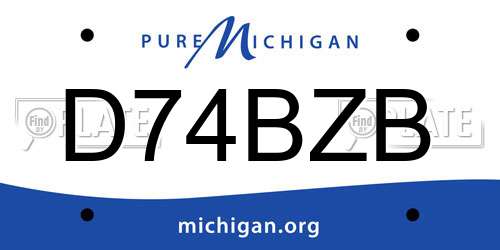 D74BZB Michigan License Plate