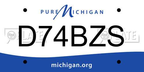 D74BZS Michigan License Plate