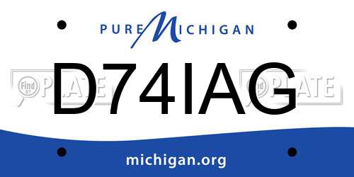 D74IAG Michigan License Plate