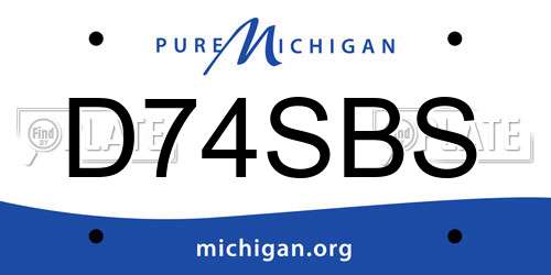 D74SBS Michigan License Plate