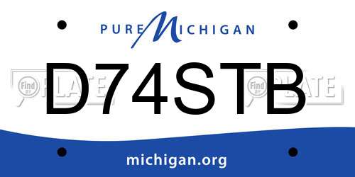 D74STB Michigan License Plate