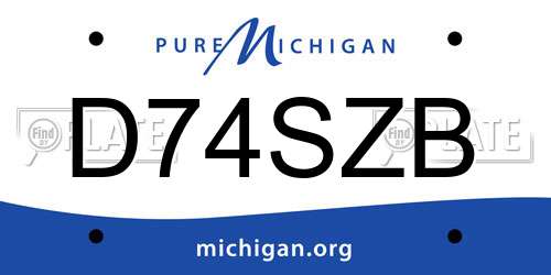 D74SZB Michigan License Plate