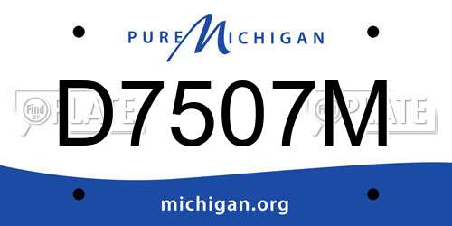 D7507M Michigan License Plate