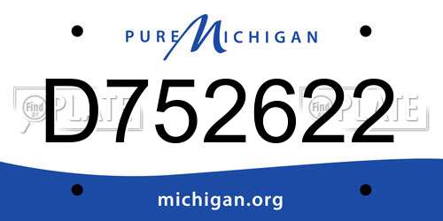 D752622 Michigan License Plate