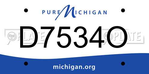 D7534O Michigan License Plate