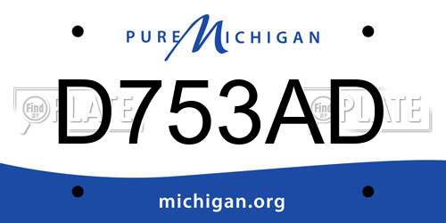 D753AD Michigan License Plate