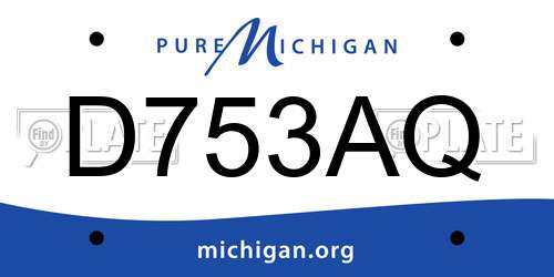 D753AQ Michigan License Plate