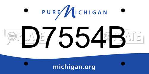 D7554B Michigan License Plate