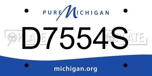 D7554S Michigan License Plate