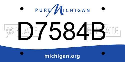 D7584B Michigan License Plate