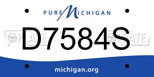 D7584S Michigan License Plate