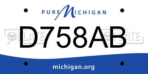D758AB Michigan License Plate