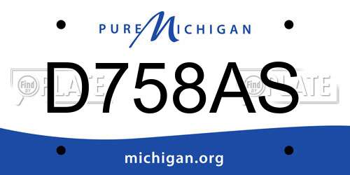 D758AS Michigan License Plate