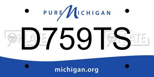 D759TS Michigan License Plate