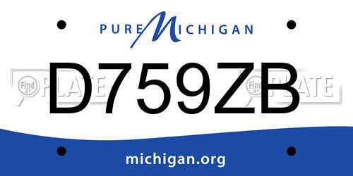 D759ZB Michigan License Plate