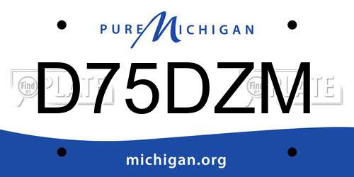 D75DZM Michigan License Plate