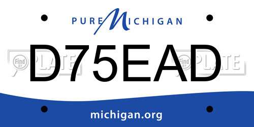 D75EAD Michigan License Plate