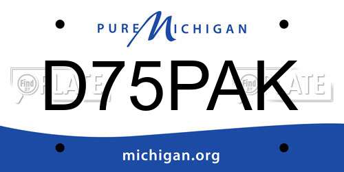 D75PAK Michigan License Plate