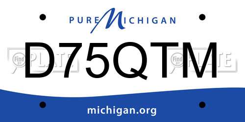 D75QTM Michigan License Plate