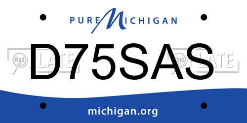 D75SAS Michigan License Plate