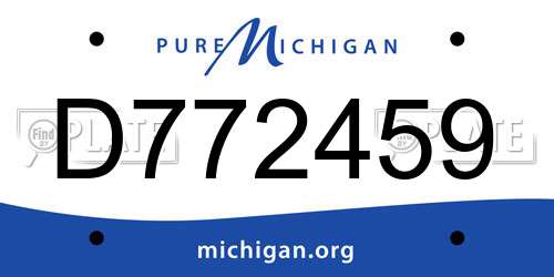 D772459 Michigan License Plate