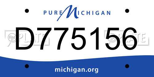 D775156 Michigan License Plate