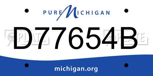 D77654B Michigan License Plate