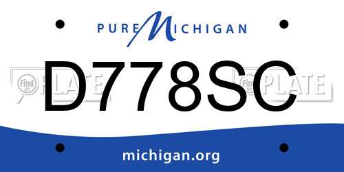 D778SC Michigan License Plate