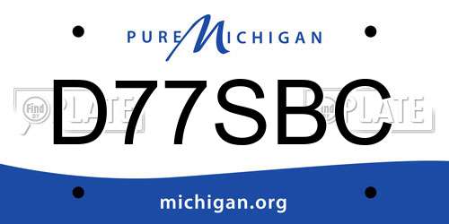 D77SBC Michigan License Plate