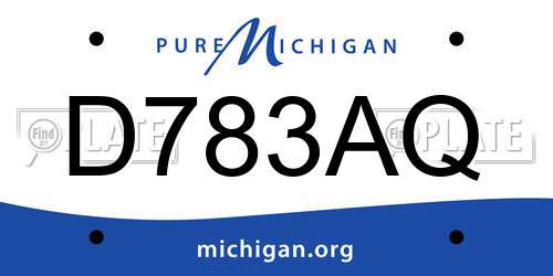D783AQ Michigan License Plate