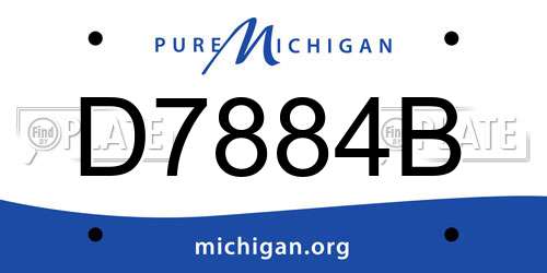 D7884B Michigan License Plate