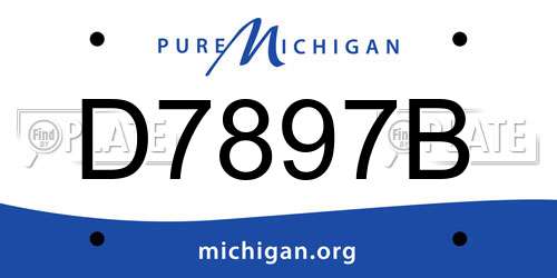 D7897B Michigan License Plate
