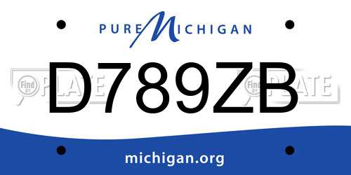 D789ZB Michigan License Plate