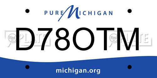 D78OTM Michigan License Plate