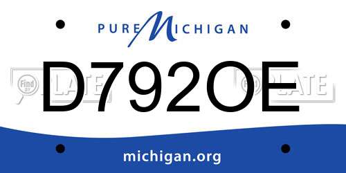 D792OE Michigan License Plate