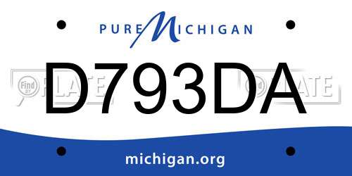 D793DA Michigan License Plate