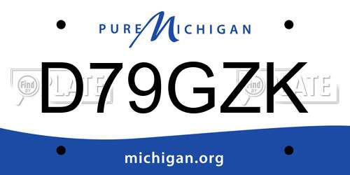 D79GZK Michigan License Plate