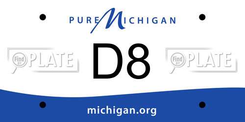 D8 Michigan License Plate