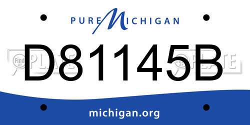 D81145B Michigan License Plate