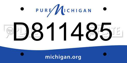 D811485 Michigan License Plate