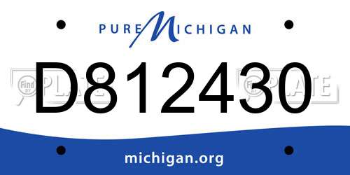 D812430 Michigan License Plate